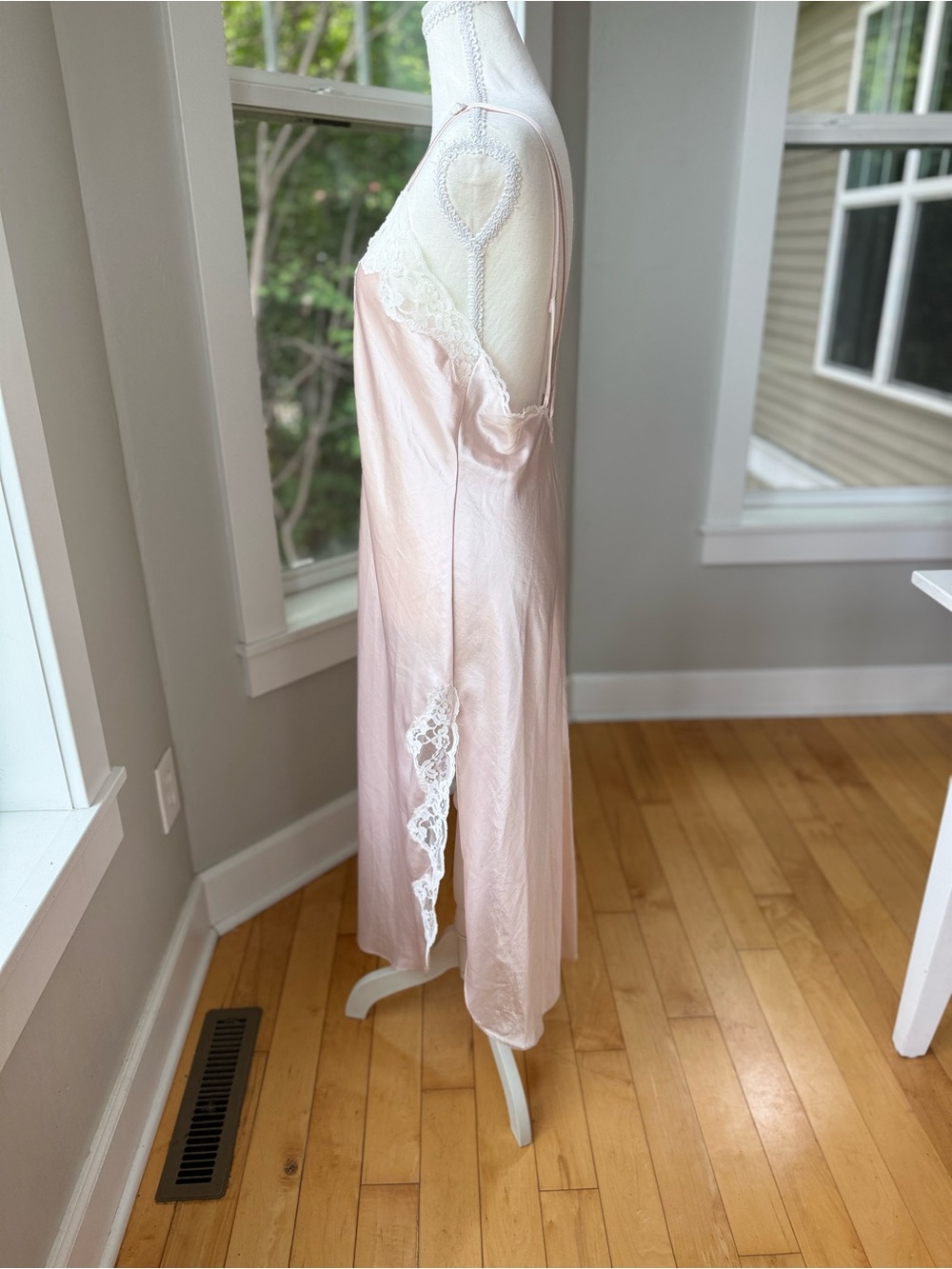 Vintage California Dynasty Blush Pink Satin Chemise Robe 2 Pc Set Sz Large - Picture 13 of 16